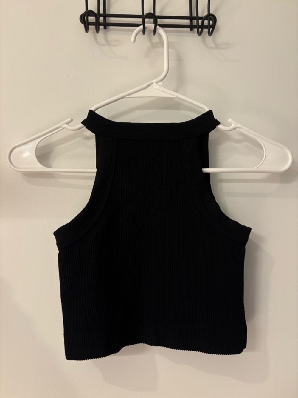 Cotton On Black Ribbed High Neck Crop Tank